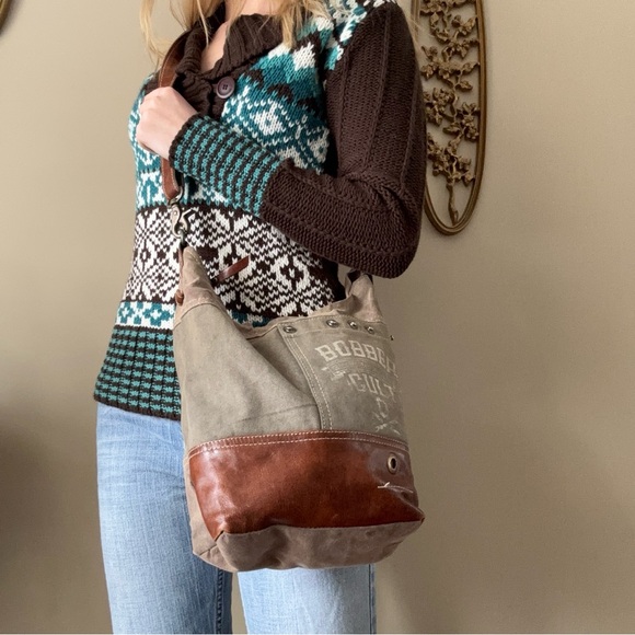 Myra Bag Leather and Canvas Crossbody Bag - Picture 5 of 5